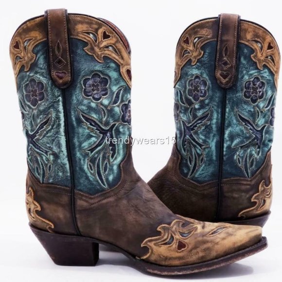 DAN POST DP3544 VINTAGE BLUEBIRD WESTERN BOOTS - Picture 4 of 12